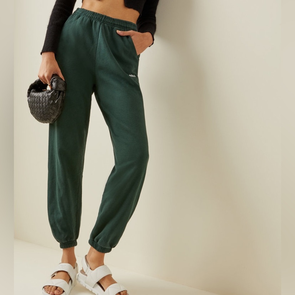 Sporty & Rich Logo-Embroidered Cotton Sweatpants